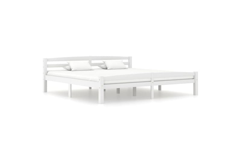 sengestel 200x200 cm massivt fyrretræ hvid - Hvid - Møbler - Senge - Sengeramme & sengestel