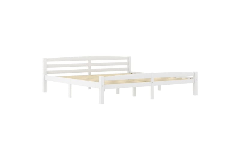 sengestel 200x200 cm massivt fyrretræ hvid - Hvid - Møbler - Senge - Sengeramme & sengestel