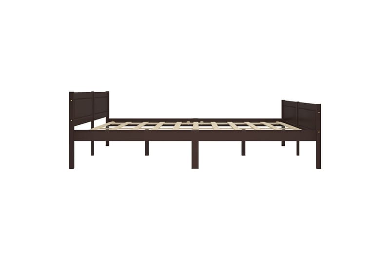 sengestel 200x200 cm massivt fyrretræ mørkebrun - Møbler - Senge - Sengeramme & sengestel