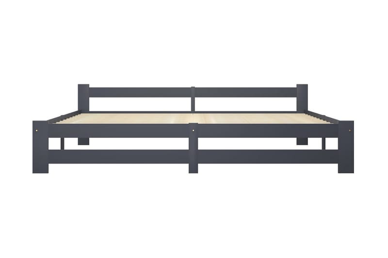 sengestel 200x200 cm massivt fyrretræ mørkegrå - Grå - Møbler - Senge - Sengeramme & sengestel
