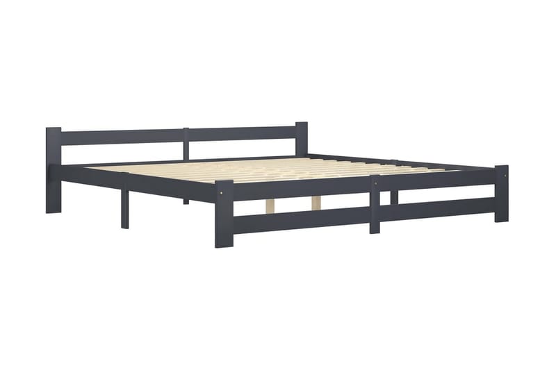 sengestel 200x200 cm massivt fyrretræ mørkegrå - Grå - Møbler - Senge - Sengeramme & sengestel