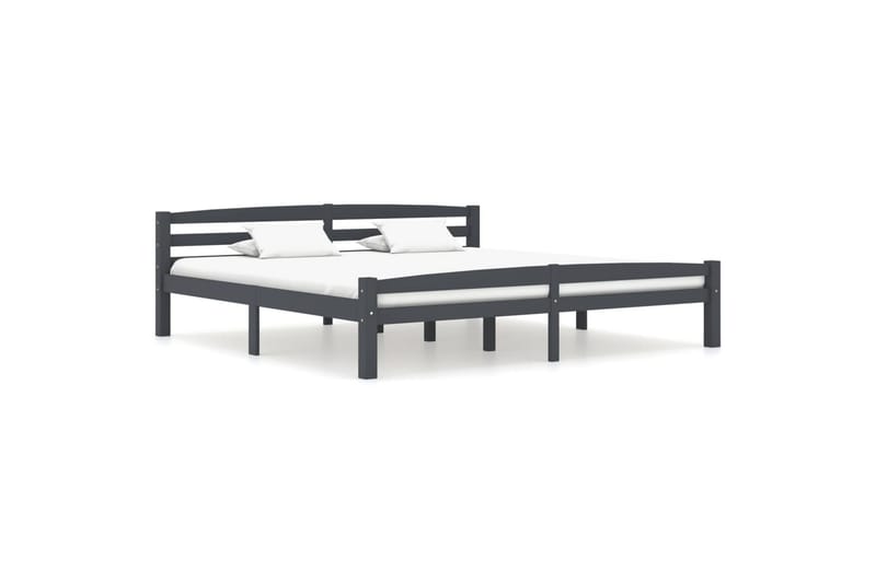 sengestel 200x200 cm massivt fyrretræ mørkegrå - Grå - Møbler - Senge - Sengeramme & sengestel