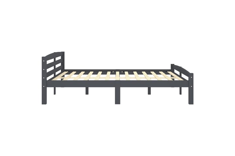 sengestel 200x200 cm massivt fyrretræ mørkegrå - Grå - Møbler - Senge - Sengeramme & sengestel