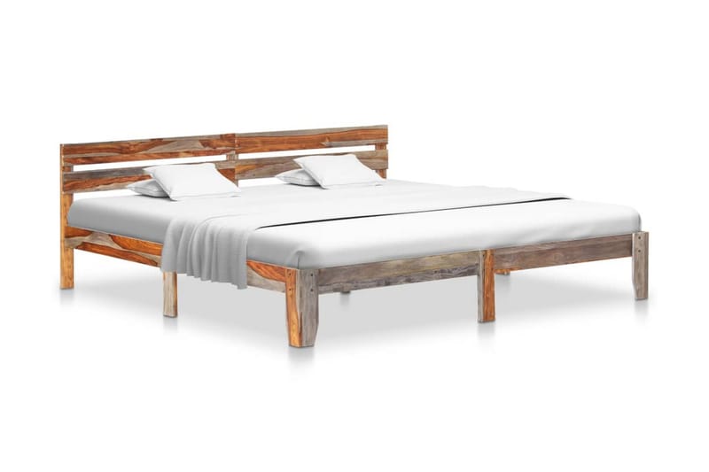 Sengestel 200x200 cm Massivt Sheeshamtræ - Møbler - Senge - Sengeramme & sengestel