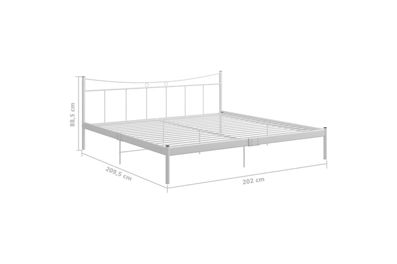 sengestel 200x200 cm metal og krydsfinér hvid - Hvid - Møbler - Senge - Sengeramme & sengestel
