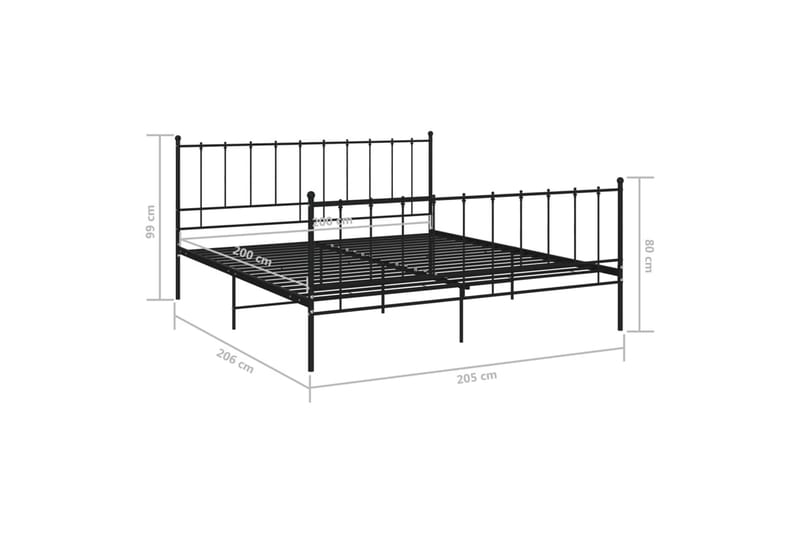 sengestel 200x200 cm metal sort - Sort - Møbler - Senge - Sengeramme & sengestel