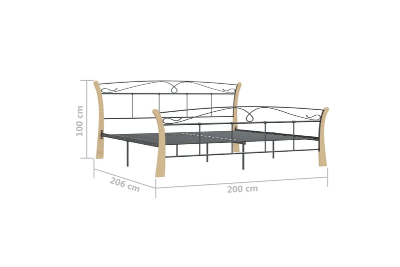 sengestel 200x200 cm metal sort - Sort - Møbler - Senge - Sengeramme & sengestel