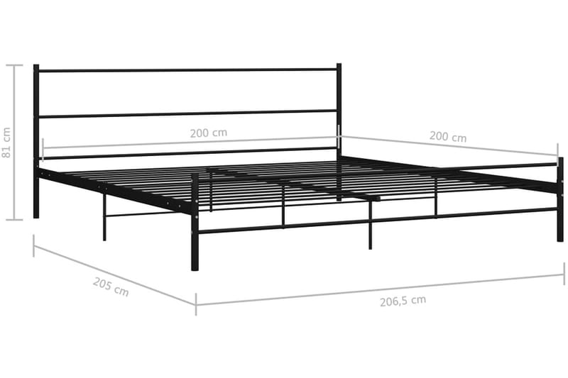 Sengestel 200x200 cm Metal Sort - Møbler - Senge - Sengeramme & sengestel