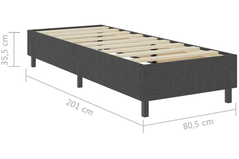 Sengestel 80X200 cm Stof Grå - Møbler - Senge - Sengeramme & sengestel