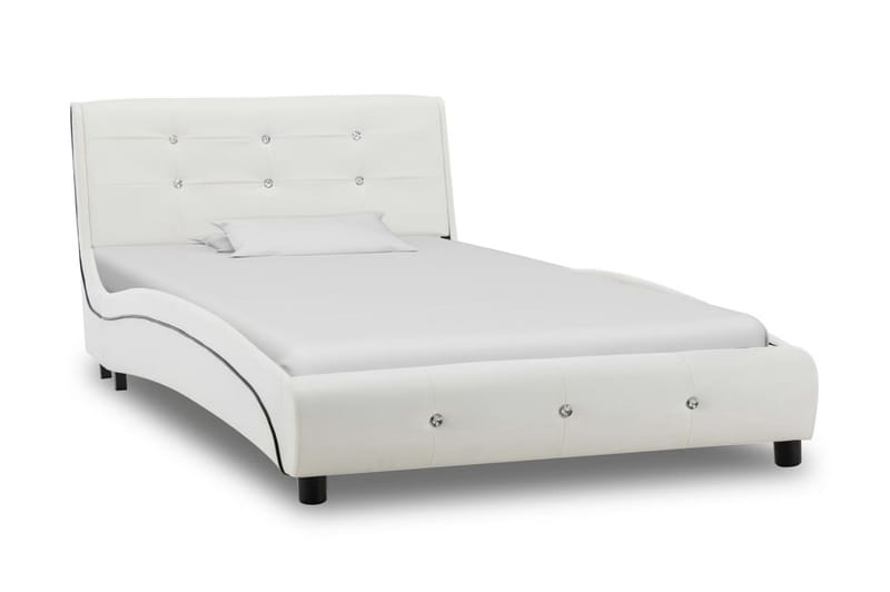Sengestel 90 X 200 Cm Hvid Kunstlæder - Hvid - Møbler - Senge - Sengeramme & sengestel