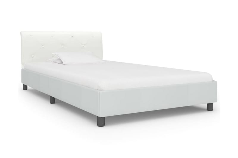 sengestel 90 x 200 cm hvid kunstlæder - Møbler - Senge - Sengeramme & sengestel