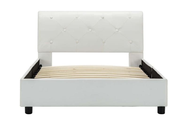 sengestel 90 x 200 cm hvid kunstlæder - Møbler - Senge - Sengeramme & sengestel