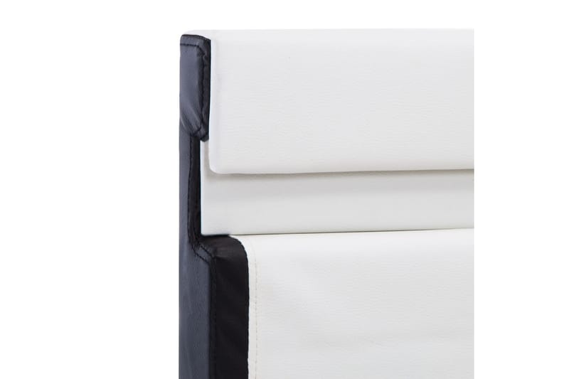 Sengestel 90 x 200 cm kunstlæder hvid og sort - Hvid - Møbler - Senge - Sengeramme & sengestel