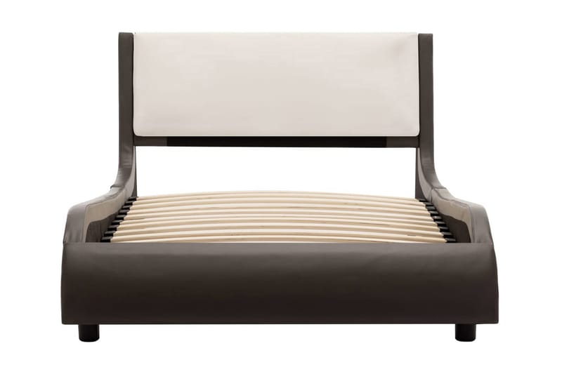 Sengestel 90 x 200 cm LED kunstlæder grå og hvid - Grå - Sengeramme & sengestel