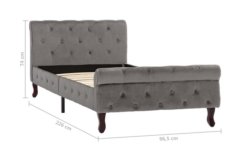 Sengestel 90X200 cm Flöjl Grå - Møbler - Senge - Sengeramme & sengestel