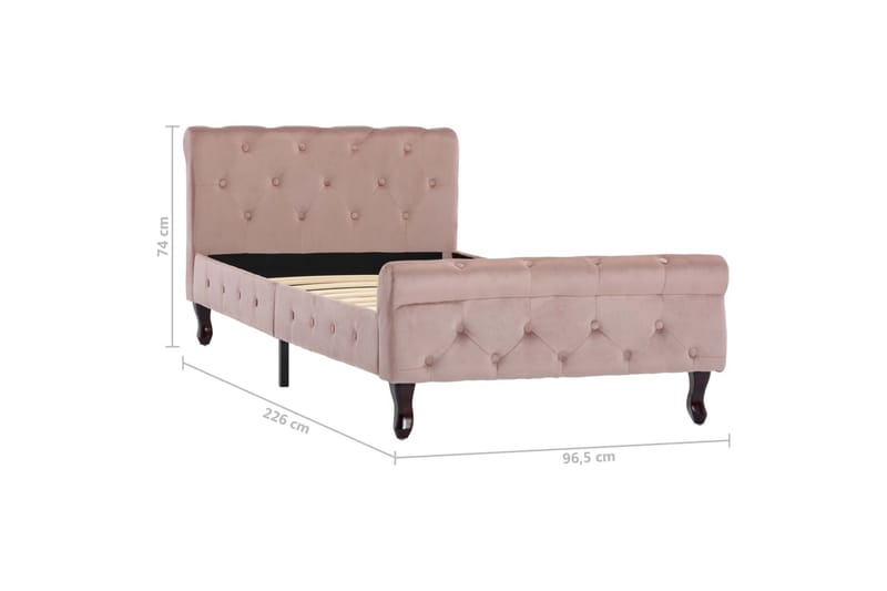 Sengestel 90X200 cm Flöjl Pink - Møbler - Senge - Sengeramme & sengestel