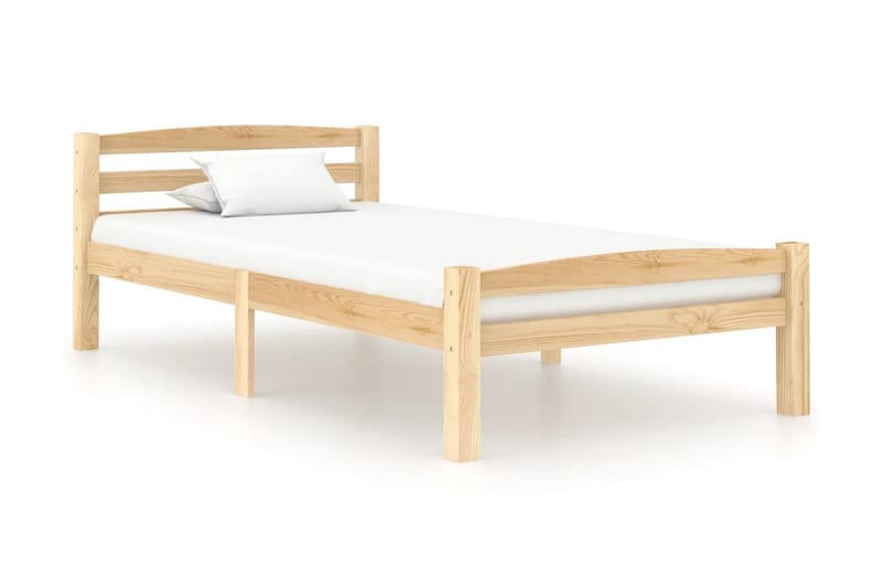 sengestel 90x200 cm massivt fyrretræ - Brun - Møbler - Senge - Sengeramme & sengestel
