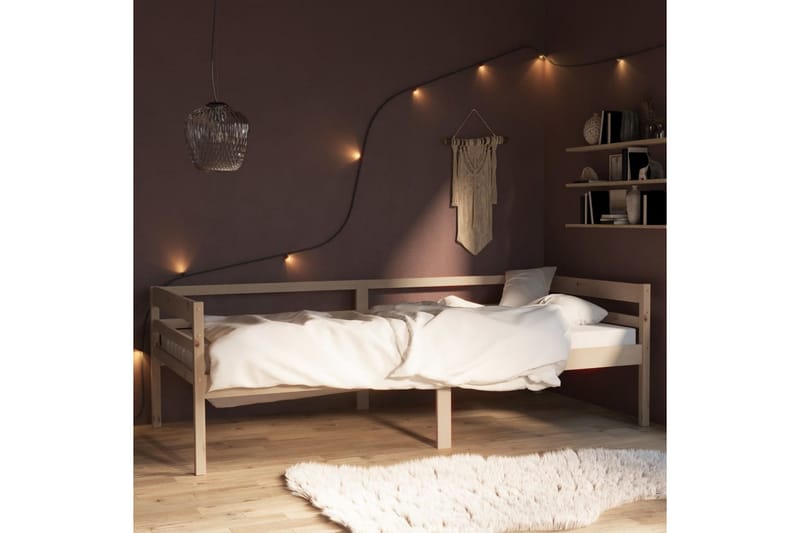 sengestel 90x200 cm massivt fyrretræ - Brun - Møbler - Senge - Sengeramme & sengestel