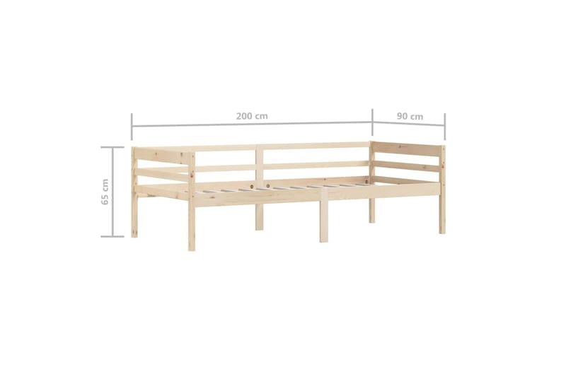 sengestel 90x200 cm massivt fyrretræ - Brun - Møbler - Senge - Sengeramme & sengestel