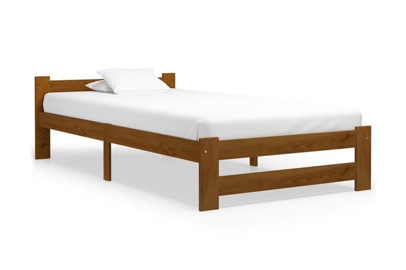 sengestel 90x200 cm massivt fyrretræ honningbrun - Brun - Møbler - Senge - Sengeramme & sengestel