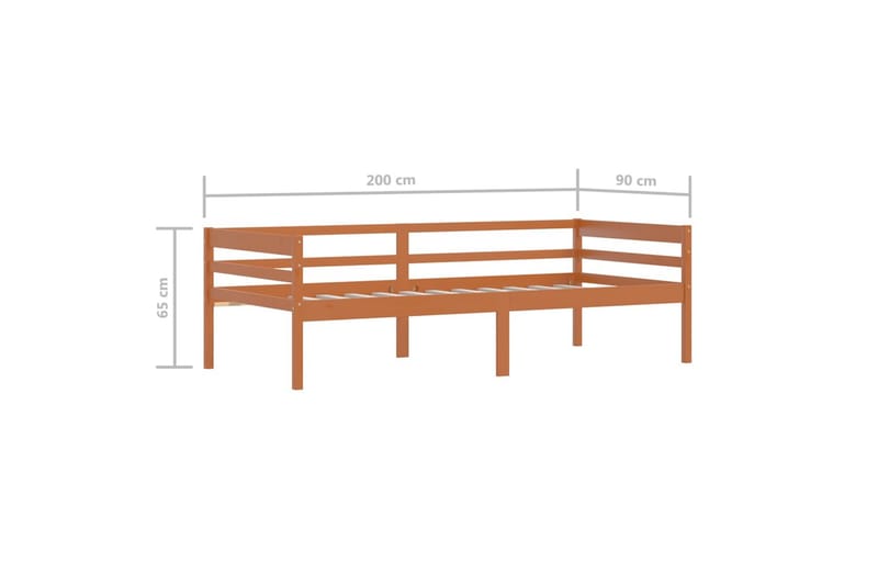 sengestel 90x200 cm massivt fyrretræ honningbrun - Brun - Møbler - Senge - Sengeramme & sengestel