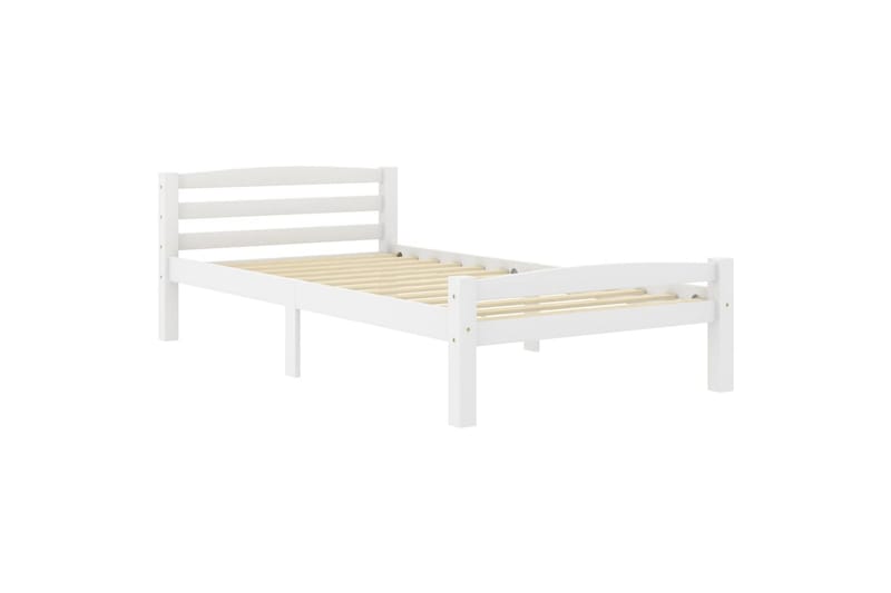 sengestel 90x200 cm massivt fyrretræ hvid - Hvid - Møbler - Senge - Sengeramme & sengestel