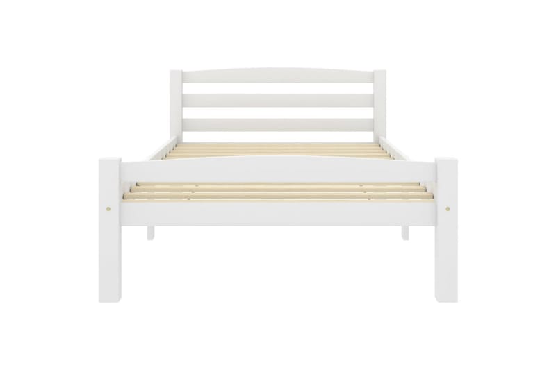 sengestel 90x200 cm massivt fyrretræ hvid - Hvid - Møbler - Senge - Sengeramme & sengestel
