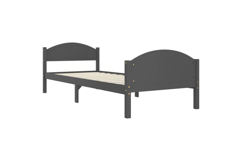 sengestel 90x200 cm massivt fyrretræ mørkegrå - Grå - Sengeramme & sengestel