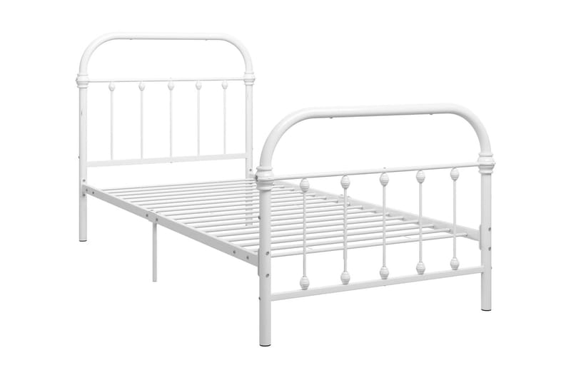 Sengestel 90x200 cm Metal Hvid - Hvid - Møbler - Senge - Sengeramme & sengestel