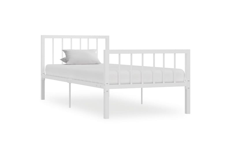 Sengestel 90x200 cm Metal Hvid - Hvid - Møbler - Senge - Sengeramme & sengestel