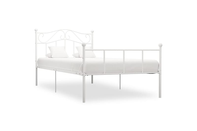 Sengestel 90x200 cm Metal Hvid - Hvid - Møbler - Senge - Sengeramme & sengestel