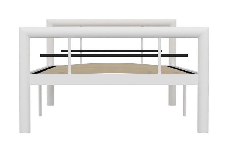 Sengestel 90x200 cm Metal Hvid Og Sort - Hvid - Møbler - Senge - Sengeramme & sengestel