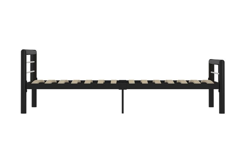 Sengestel 90x200 cm Metal Sort Og Hvid - Sort - Møbler - Senge - Sengeramme & sengestel