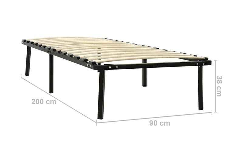 Sengestel 90X200 cm Metal Sort - Møbler - Senge - Sengeramme & sengestel