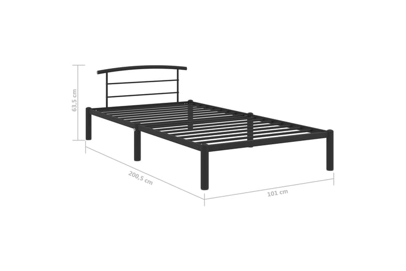 Sengestel 90X200 cm Metal Sort - Møbler - Senge - Sengeramme & sengestel