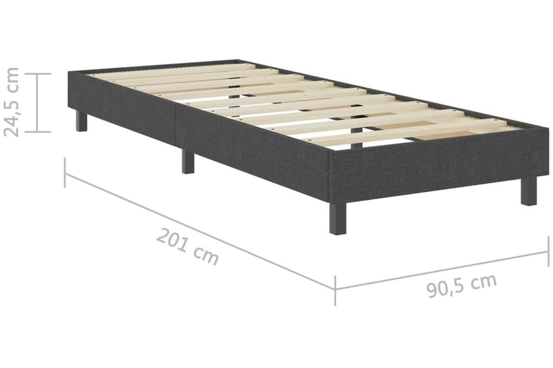 Sengestel 90X200 cm Stof Grå - Møbler - Senge - Sengeramme & sengestel