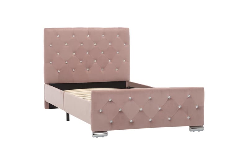 Sengestel 90x200 cm Stof Pink - Lyserød - Sengeramme & sengestel