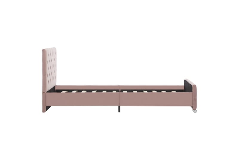 Sengestel 90x200 cm Stof Pink - Lyserød - Møbler - Senge - Sengeramme & sengestel