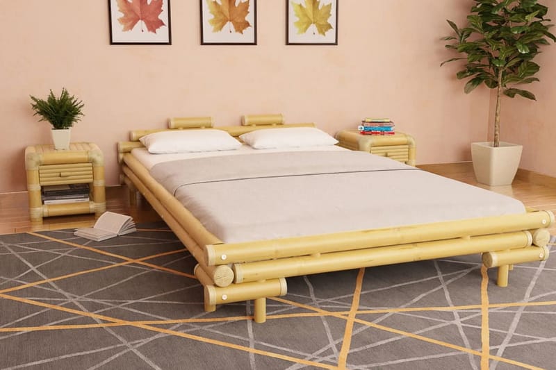 Sengestel Bambus 140 X 200 Cm - Brun - Møbler - Senge - Sengeramme & sengestel