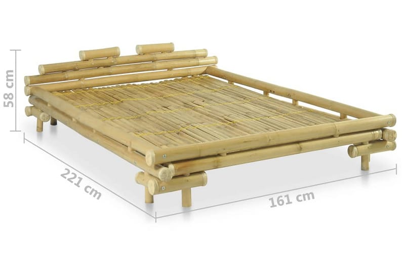 Sengestel Bambus 140 X 200 Cm - Brun - Sengeramme & sengestel