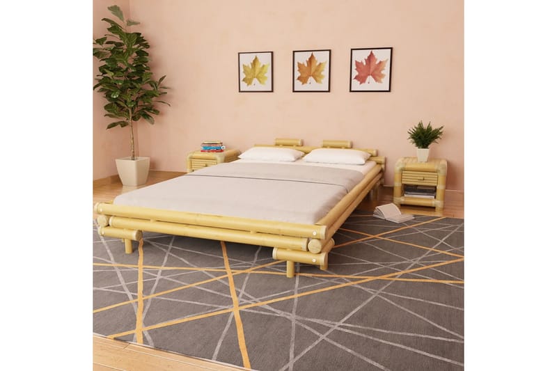 Sengestel Bambus 140 X 200 Cm - Brun - Møbler - Senge - Sengeramme & sengestel