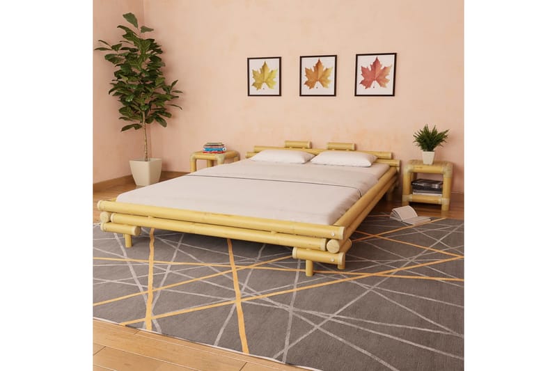 Sengestel Bambus 160 X 200 Cm - Brun - Møbler - Senge - Sengeramme & sengestel