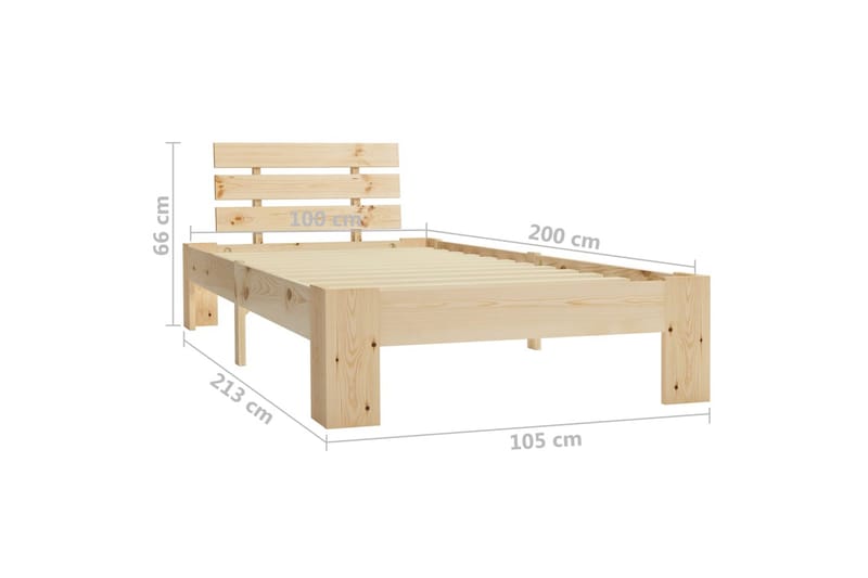 Sengestel Massivt Fyrretræ 100 X 200 Cm - Brun - Møbler - Senge - Sengeramme & sengestel