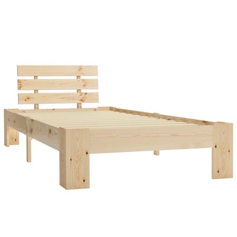 Sengestel Massivt Fyrretræ 100 X 200 Cm - Brun - Møbler - Senge - Sengeramme & sengestel