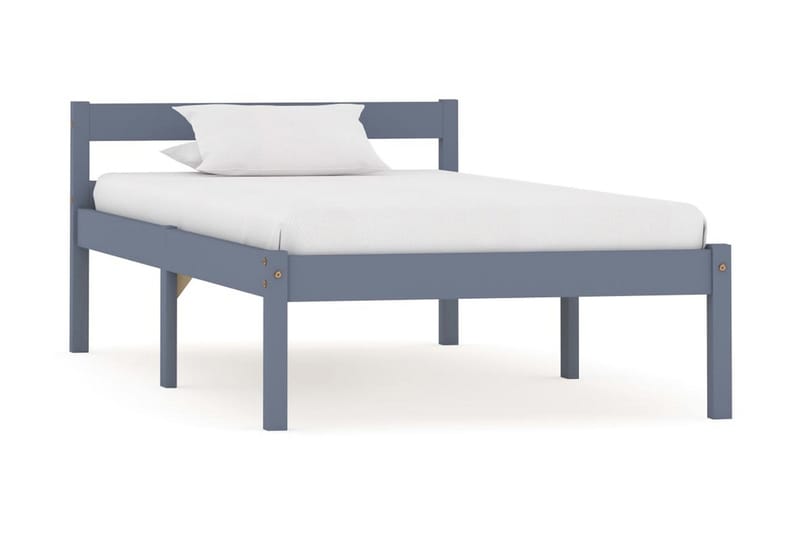 sengestel massivt fyrretræ 100 x 200 cm grå - Møbler - Senge - Sengeramme & sengestel