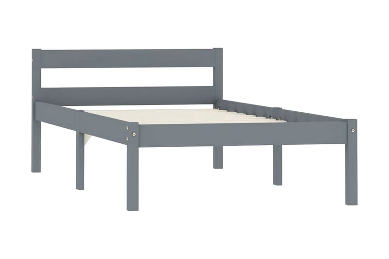 sengestel massivt fyrretræ 100 x 200 cm grå - Møbler - Senge - Sengeramme & sengestel