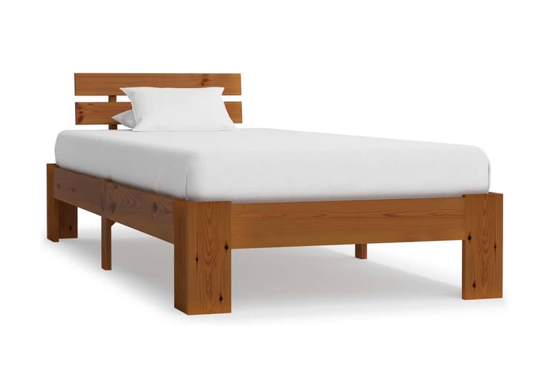 Sengestel Massivt Fyrretræ 100 X 200 Cm Gyldenbrun - Brun - Møbler - Senge - Sengeramme & sengestel