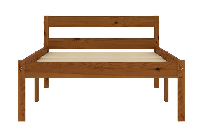 sengestel massivt fyrretræ 100 x 200 cm gyldenbrun - Møbler - Senge - Sengeramme & sengestel