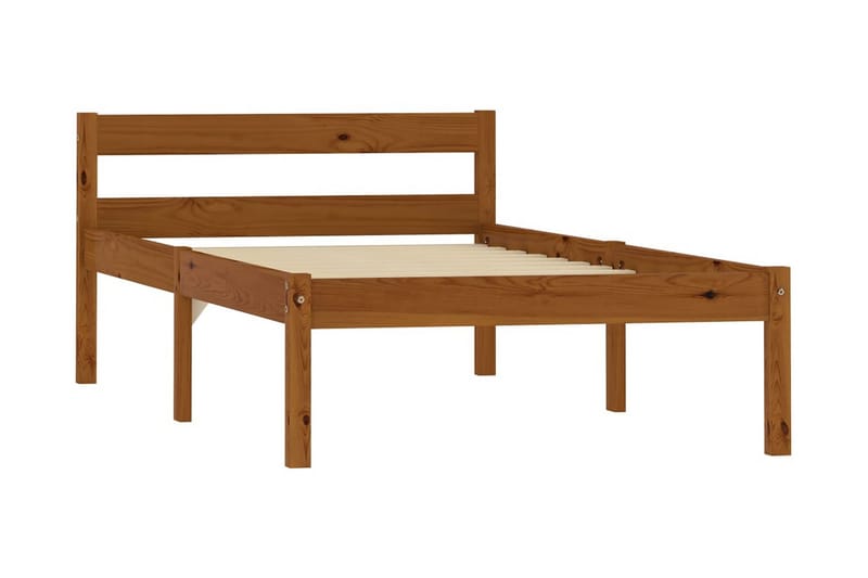 sengestel massivt fyrretræ 100 x 200 cm gyldenbrun - Møbler - Senge - Sengeramme & sengestel