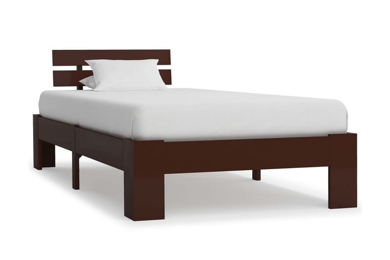 Sengestel Massivt Fyrretræ 100 X 200 Cm Mørkebrun - Brun - Møbler - Senge - Sengeramme & sengestel